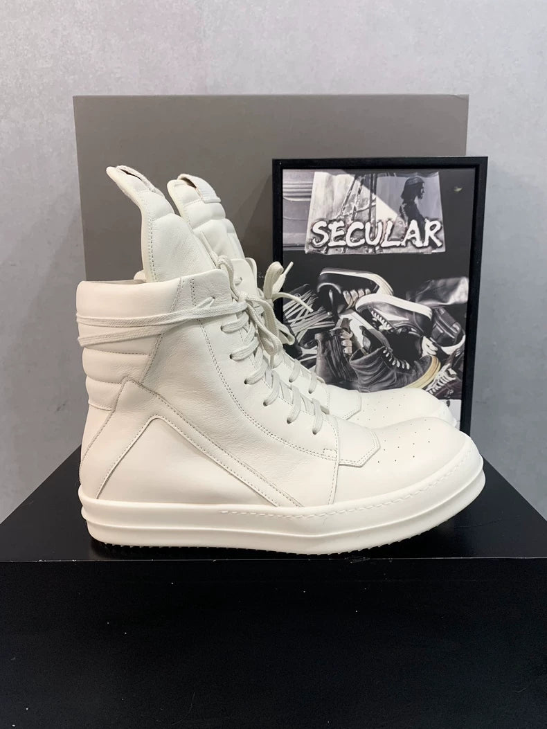 Rick Owens Geobasket Milk Color Sneakers-yf
