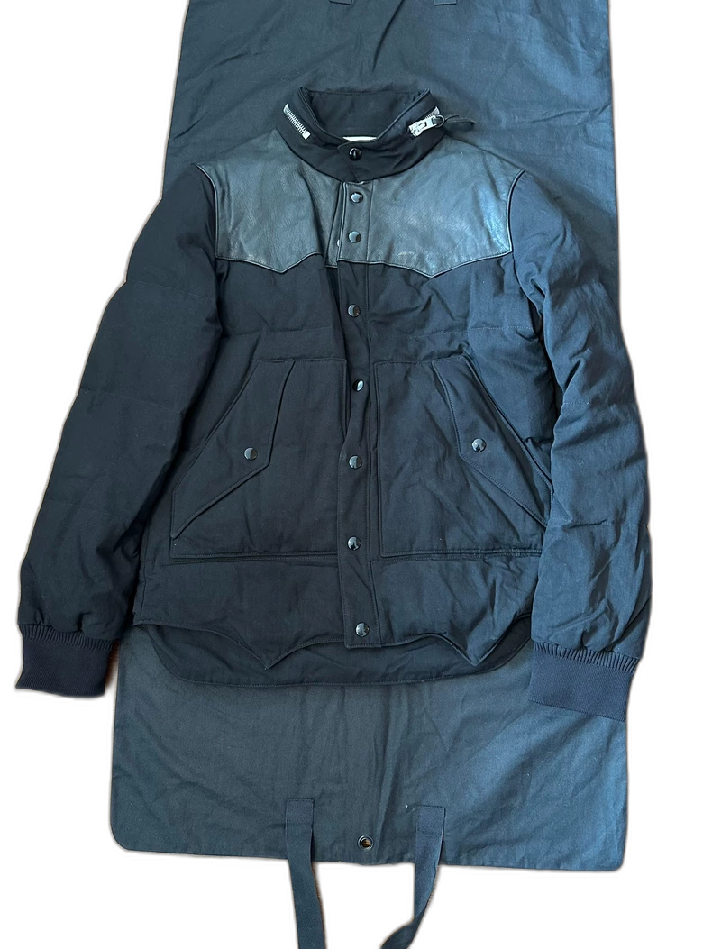 Saint Laurent SLP Leather Trimmed Down Jacket