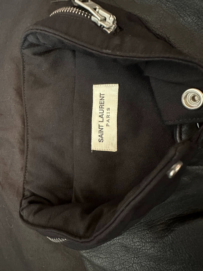 Saint Laurent SLP Leather Trimmed Down Jacket