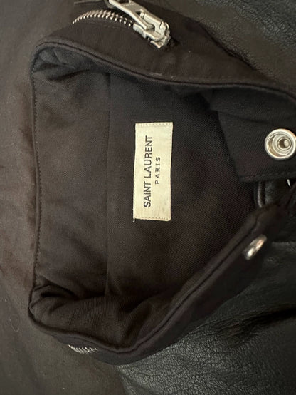 Saint Laurent SLP Leather Trimmed Down Jacket