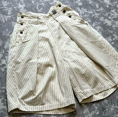 Kapital Striped Wide-Leg Shorts
