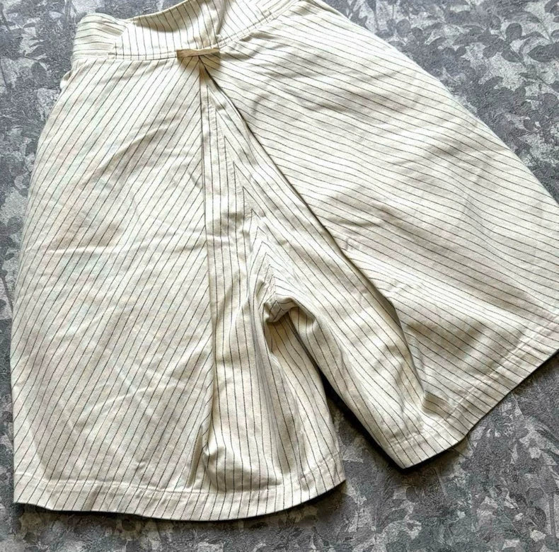 Kapital Striped Wide-Leg Shorts