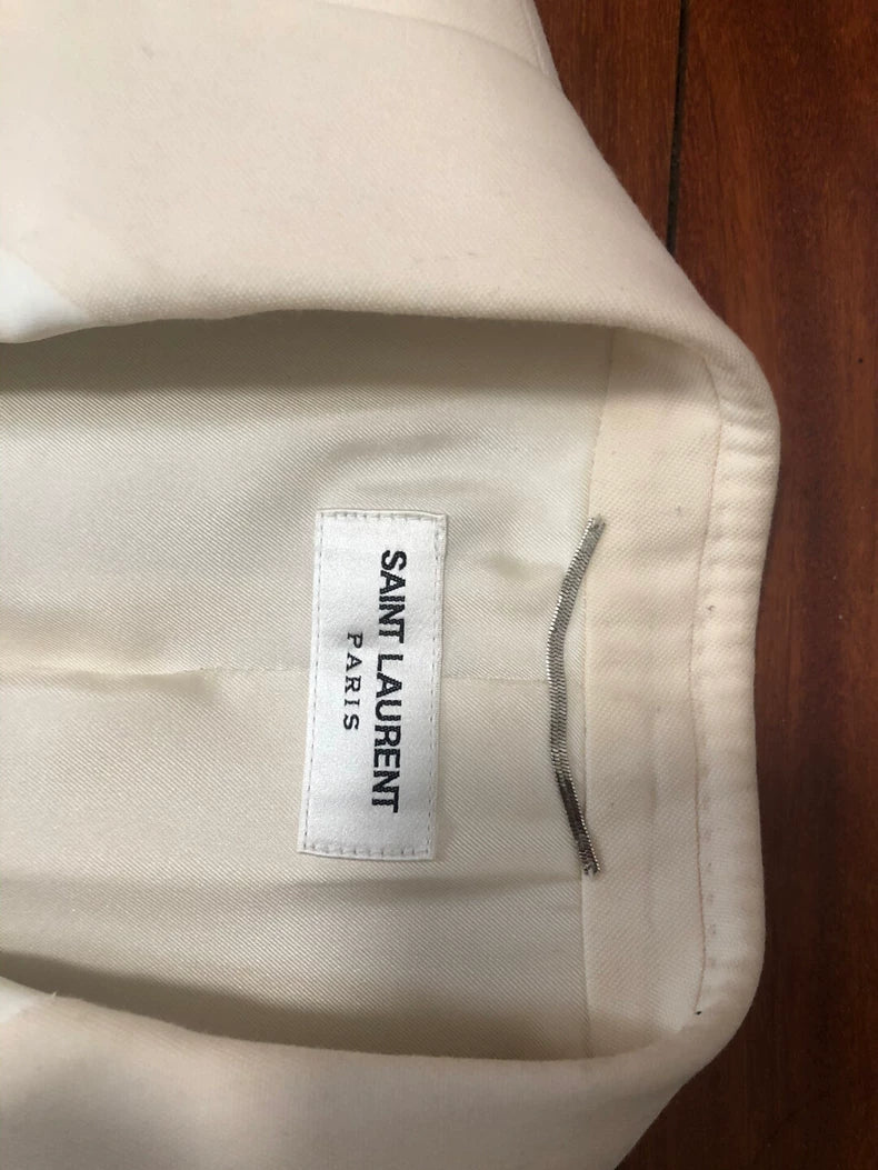Elegant White Smoking Jacket from Saint Laurent