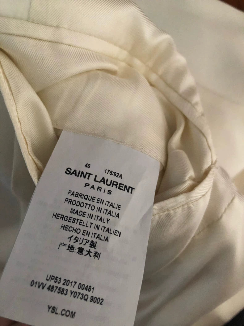 Elegant White Smoking Jacket from Saint Laurent