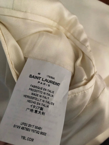 Elegant White Smoking Jacket from Saint Laurent