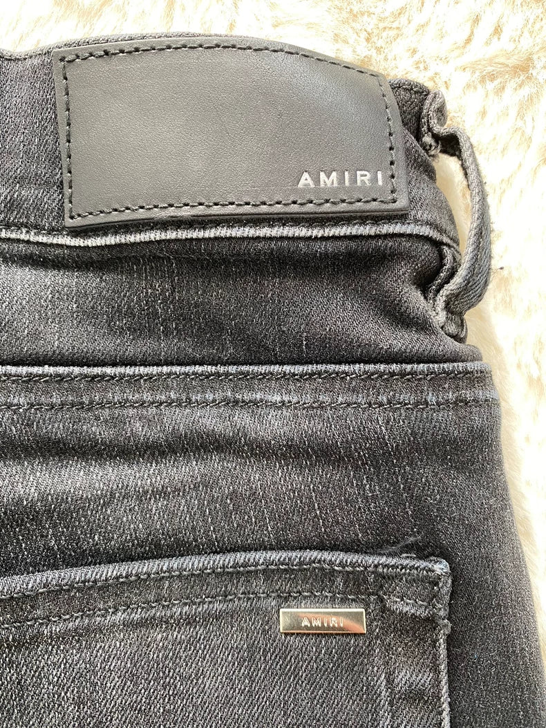 Amiri Black Green Patchwork Jeans