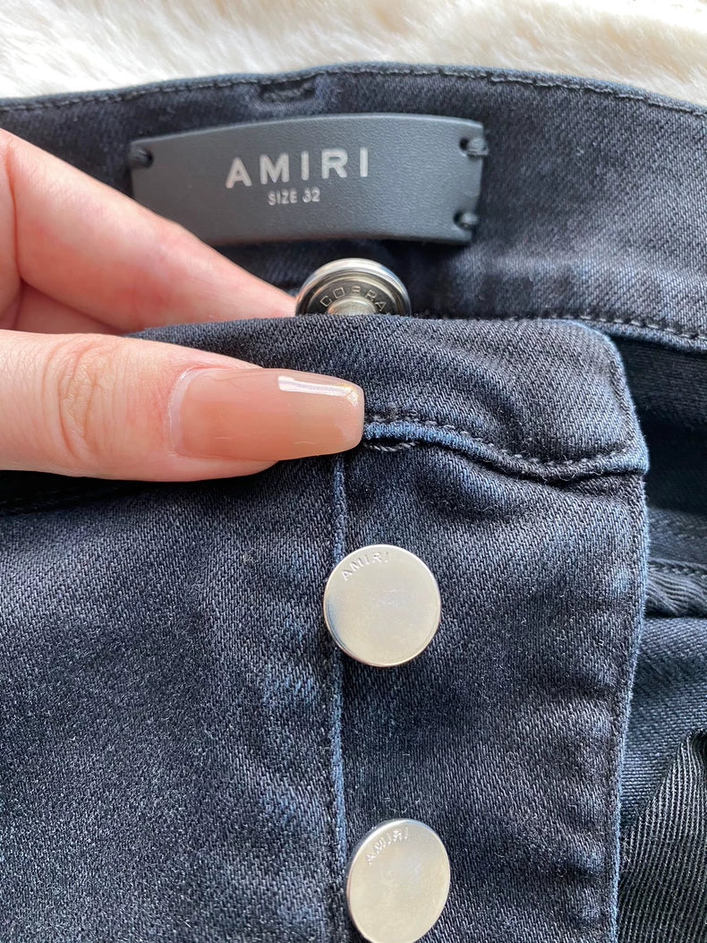 Amiri Black Green Patchwork Jeans