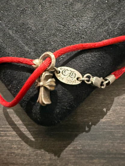 Chrome Hearts Red Rope Cross Bracelet