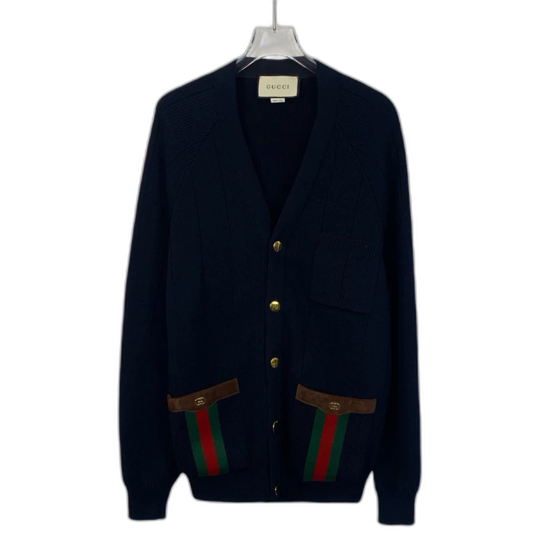 Gucci Wool V-Neck Cardigan with Pockets