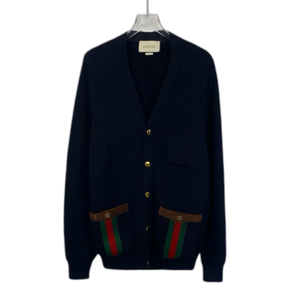 Gucci Wool V-Neck Cardigan with Pockets