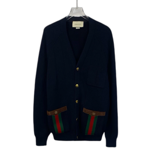 Gucci Wool V-Neck Cardigan with Pockets