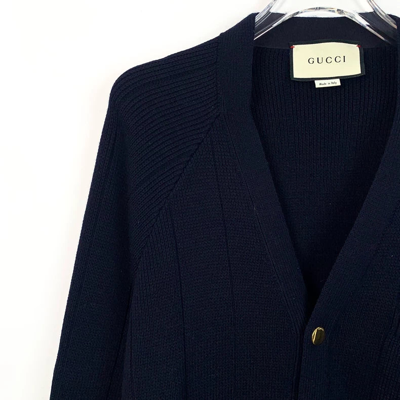 Gucci Wool V-Neck Cardigan with Pockets