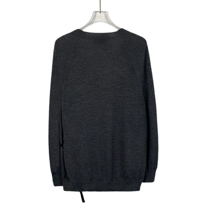 Prada Dark Grey V-Neck Cardigan Sweater