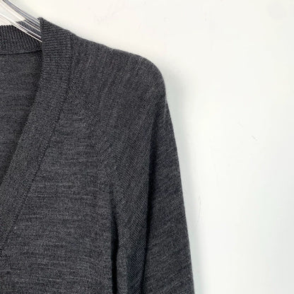 Prada Dark Grey V-Neck Cardigan Sweater