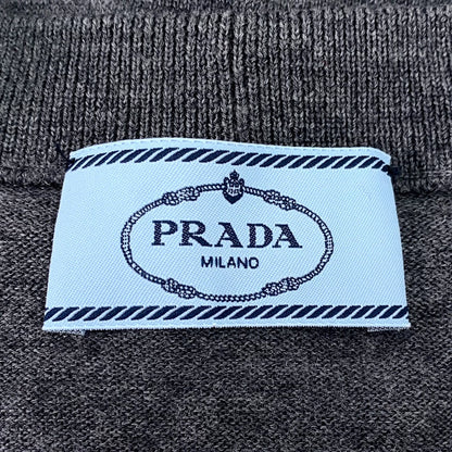 Prada Dark Grey V-Neck Cardigan Sweater