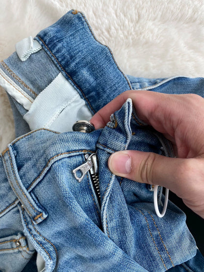 Amiri Distressed Blue Camo Denim Pants