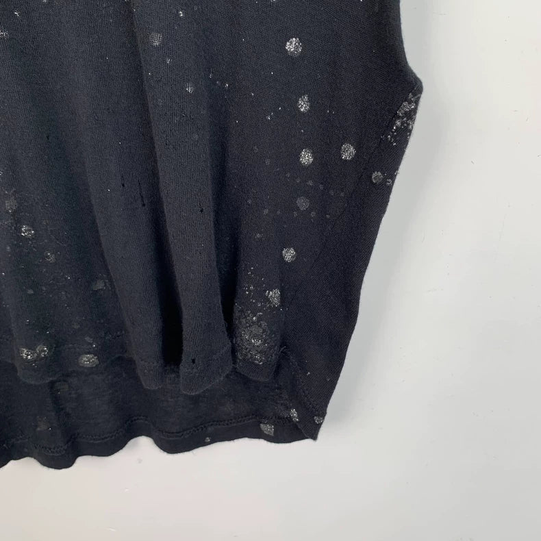 Saint Laurent Black Sequin Short Sleeve T-shirt