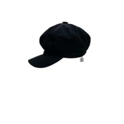 Prada Black Triangle Logo Beret Hat