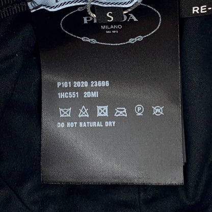 Prada Black Triangle Logo Beret Hat