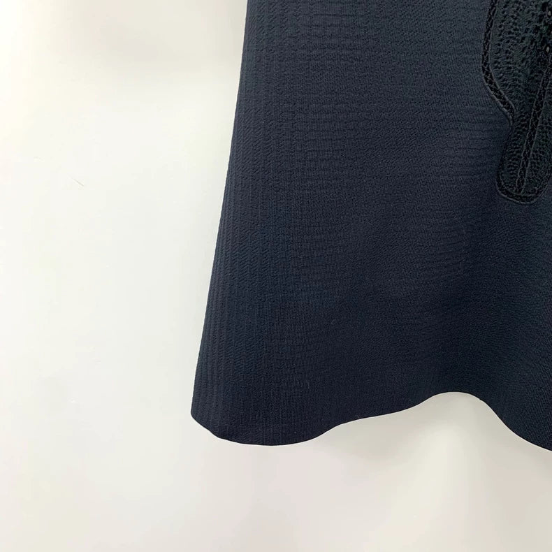 Celine Black Hollow Round Neck T-shirt