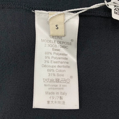 Celine Black Hollow Round Neck T-shirt