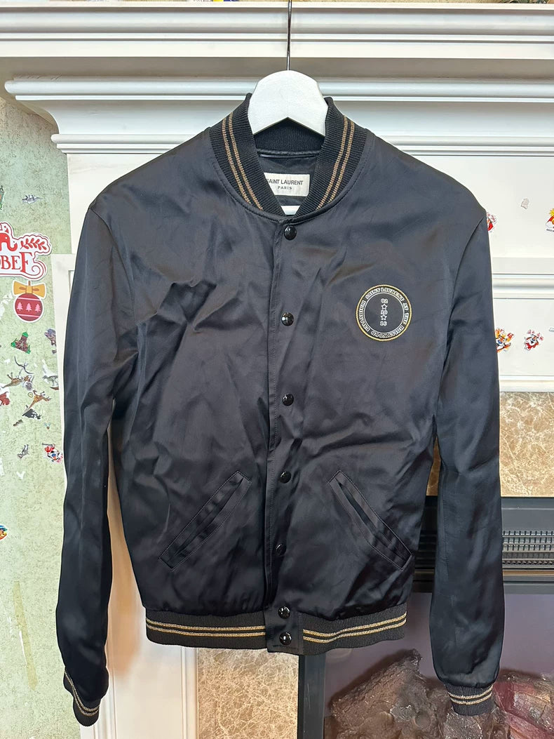 Saint Laurent Black Silk Jacket for Spring