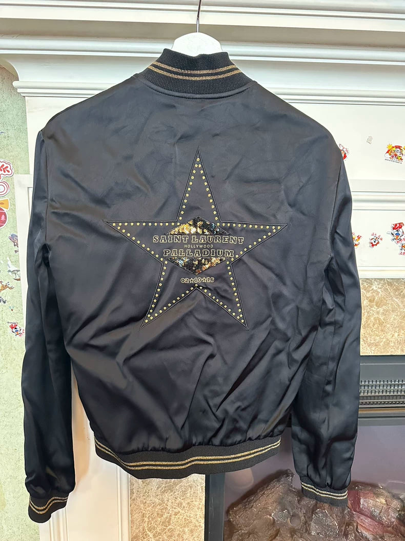 Saint Laurent Black Silk Jacket for Spring