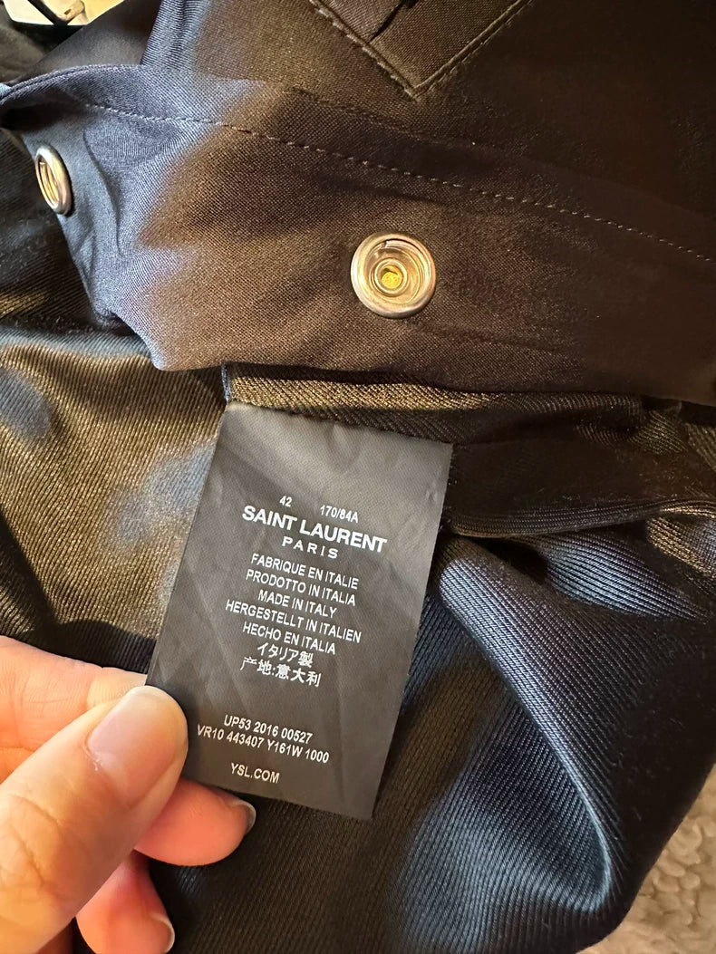 Saint Laurent Black Silk Jacket for Spring