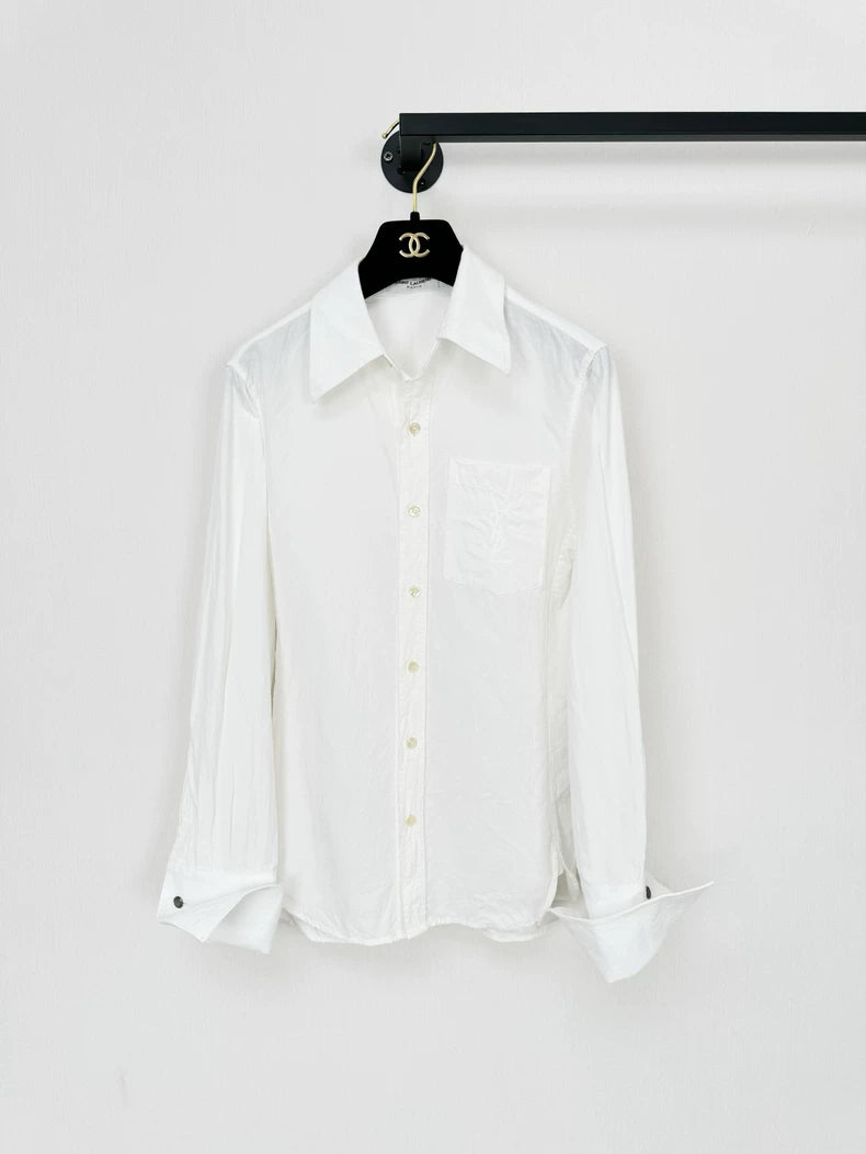 Saint Laurent Embroidered White Shirt
