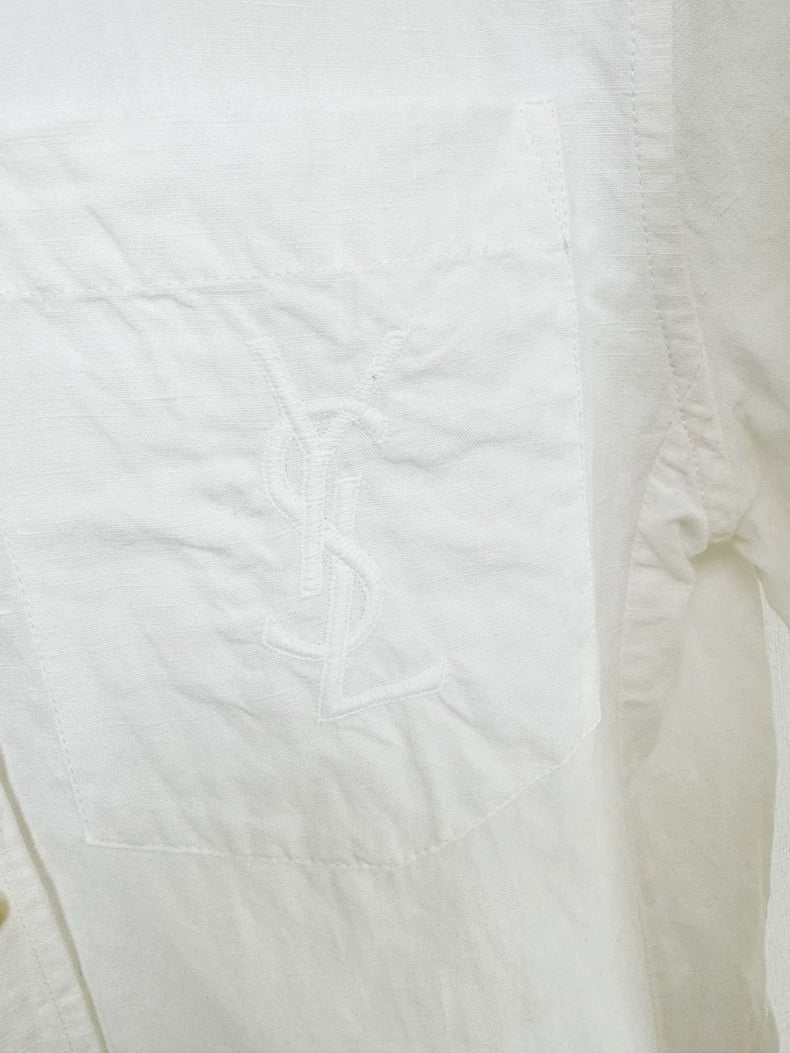 Saint Laurent Embroidered White Shirt