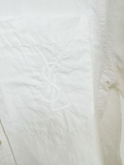 Saint Laurent Embroidered White Shirt
