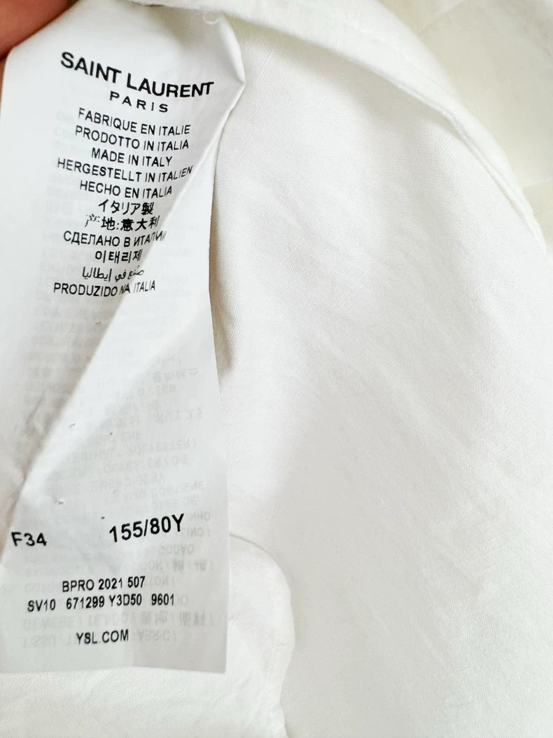 Saint Laurent Embroidered White Shirt