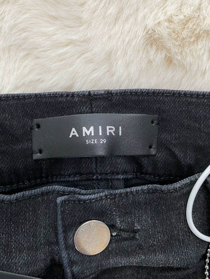 Amiri Black and Red Denim Pants