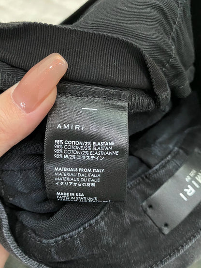 Amiri Black and Red Denim Pants