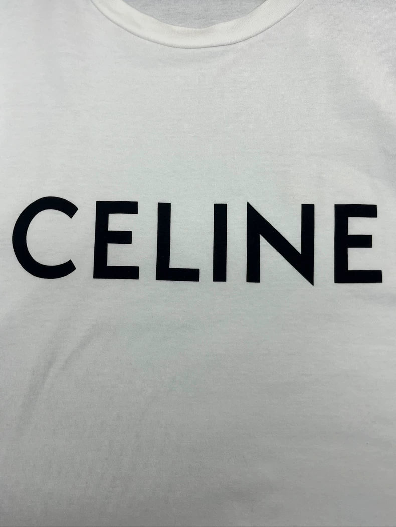 Celine Logo Print Short Sleeve T-Shirt