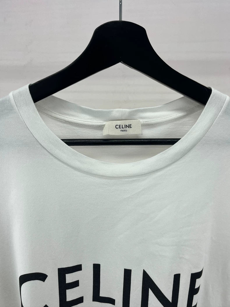 Celine Logo Print Short Sleeve T-Shirt