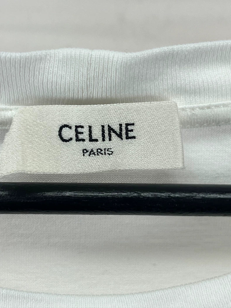Celine Logo Print Short Sleeve T-Shirt