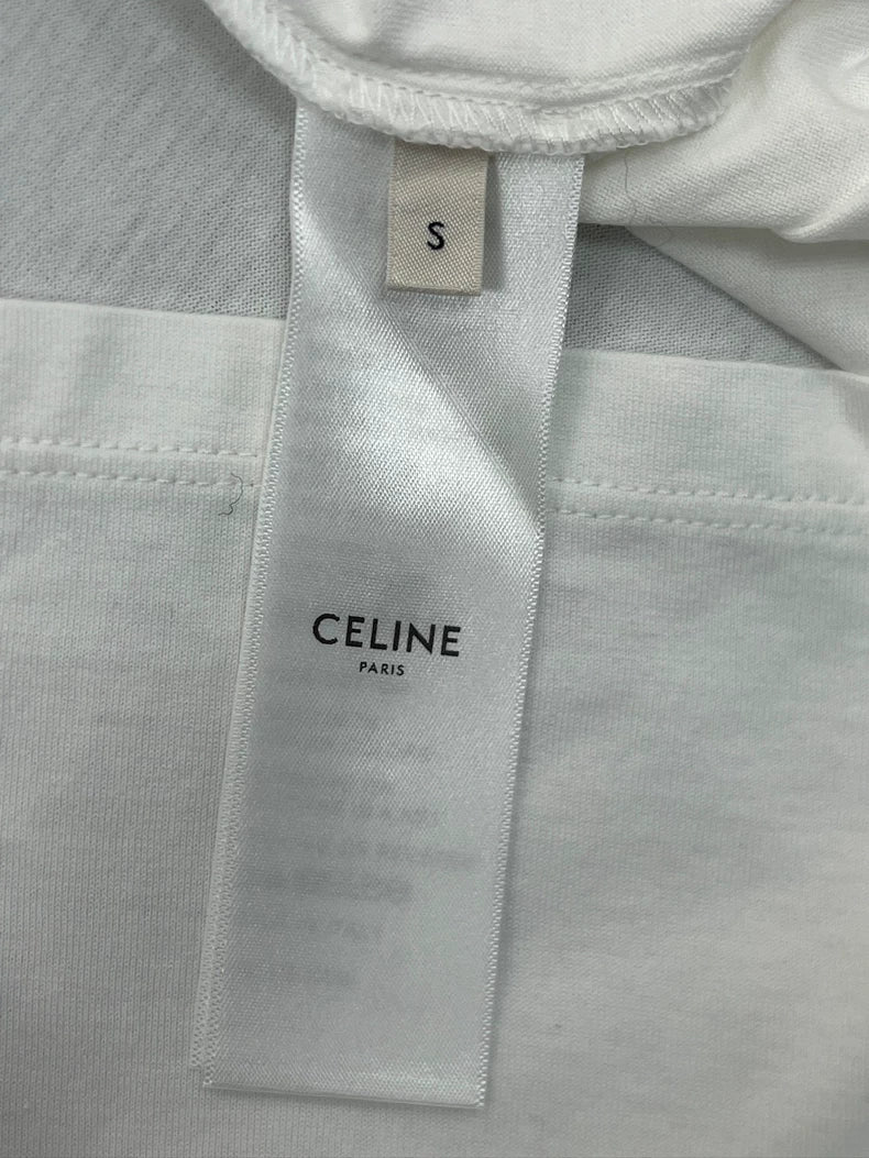 Celine Logo Print Short Sleeve T-Shirt
