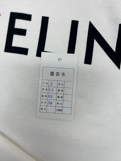 Celine Logo Print Short Sleeve T-Shirt
