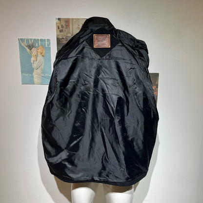 Vintage Black Wool Coat for Men