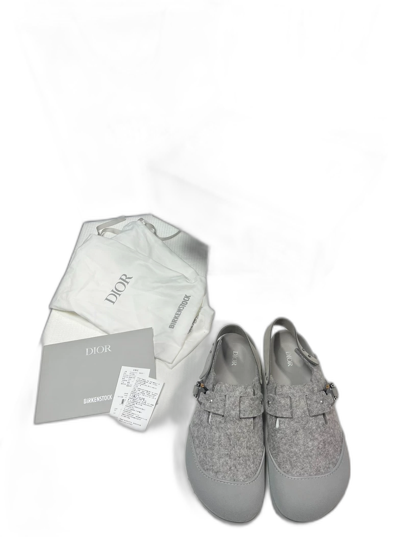 Dior Birkenstock Tokio Mules in Grey