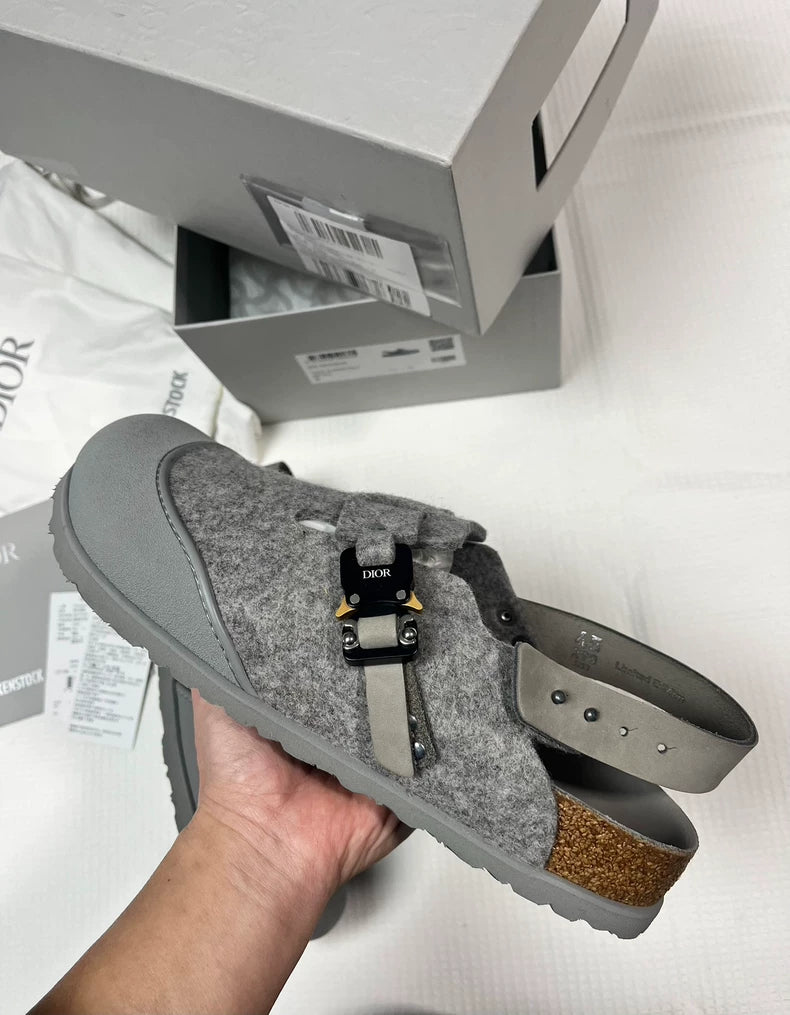 Dior Birkenstock Tokio Mules in Grey