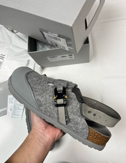 Dior Birkenstock Tokio Mules in Grey