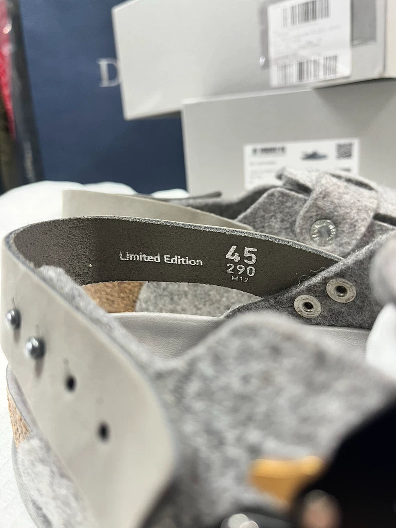 Dior Birkenstock Tokio Mules in Grey