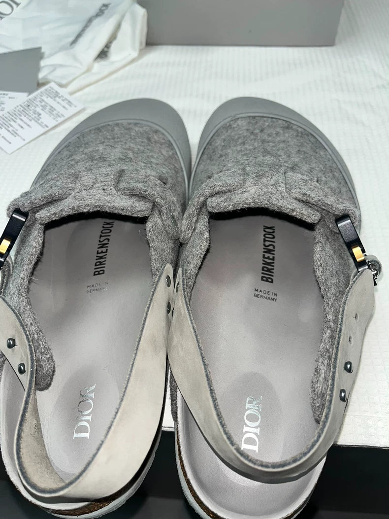 Dior Birkenstock Tokio Mules in Grey
