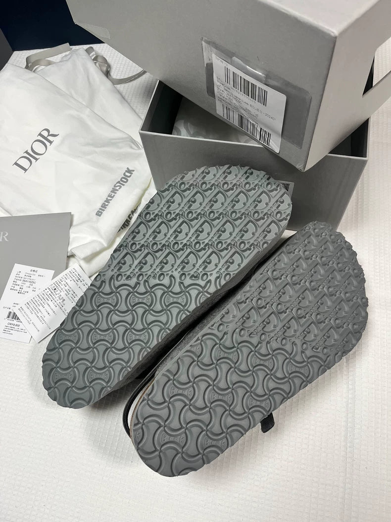 Dior Birkenstock Tokio Mules in Grey