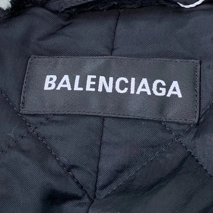 Balenciaga Logo Plush Coat in Black