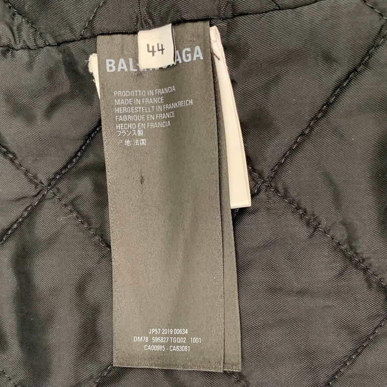 Balenciaga Logo Plush Coat in Black