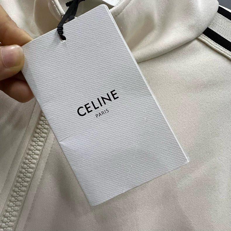 Celine Side Stripe Logo Zip Jacket