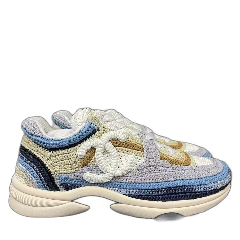 Chanel Casual Sneakers in Blue and White